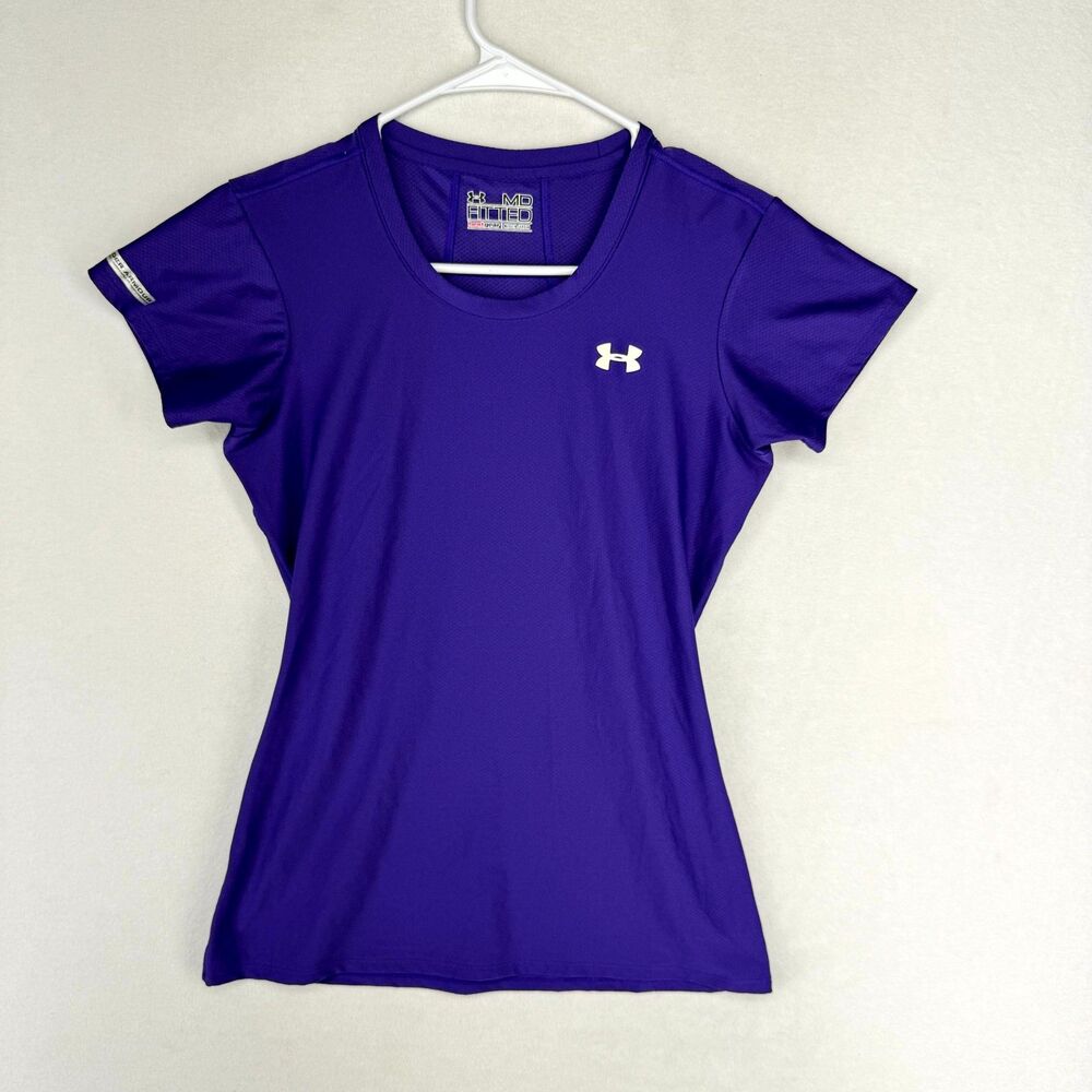 Under Armour Purple Fitted Workout Tee Womens Size M